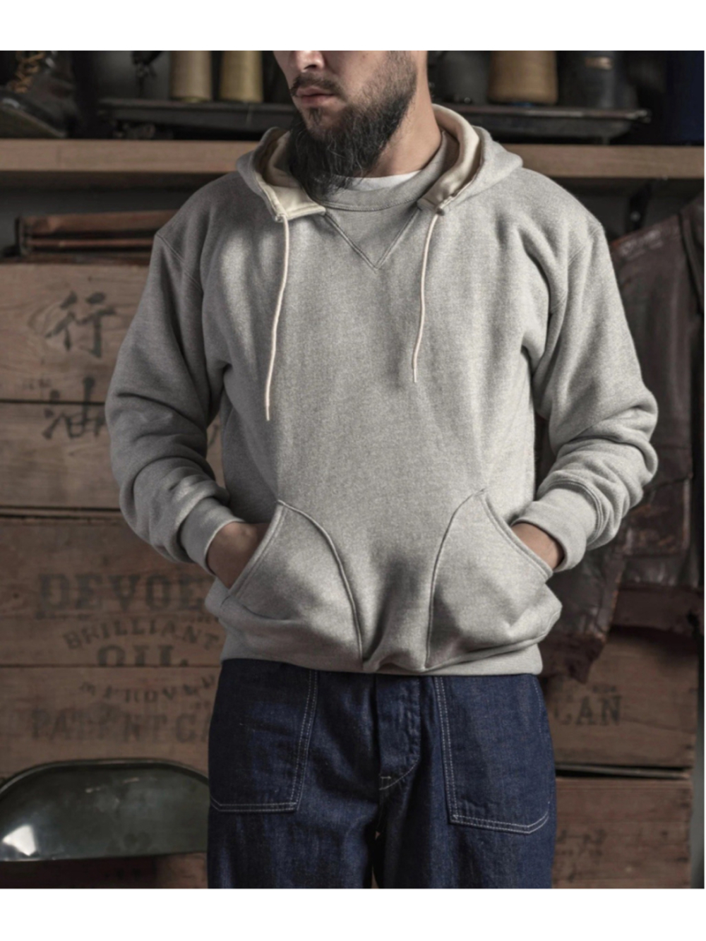 1930s Terry Hooded Sweatshirt Bronson Mfg. Co. Size 42